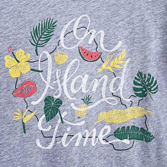 J CREW 'On Island Time' Collector Tee Gray Short Sleeve Cotton Casual Womens XS - Picture 2 of 6